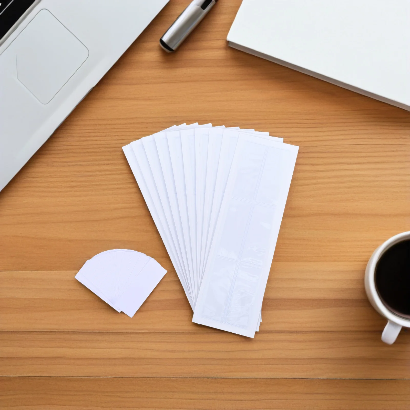 50 مجموعة من واقيات الملصقات الشفافة ذاتية اللصق وجيوب بطاقات الفهرس وأكمام بلاستيكية شفافة لصناديق تخزين أدراج الملفات #6