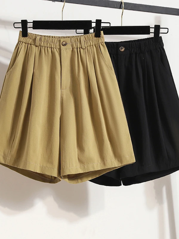 

Широкие брюки с высокой талией, свободного кроя, больших размеров, тонкие, длиной до колена, модные, в корейском стиле, повседневные, для женщин