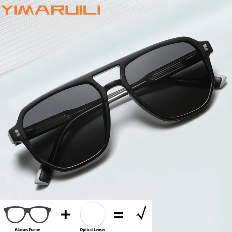 

YIMARUILI Men And Women Optical Prescription Pilot Sunglasses Myopia Farsightedness Progressive Recipe UV Protective Glasses K07