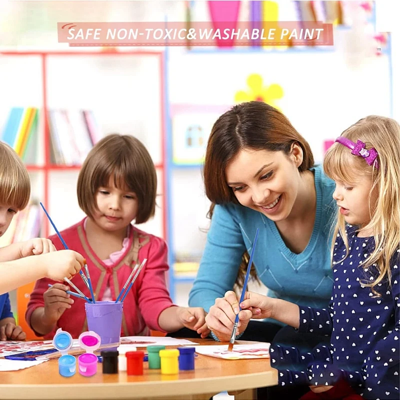 ที่เก็บสีอะคริลิกพร้อมแปรงทาสี240มล./2.8กรัมพร้อมฝาเก็บสีพลาสติกสำหรับห้องเรียนศิลปะในโรงเรียน