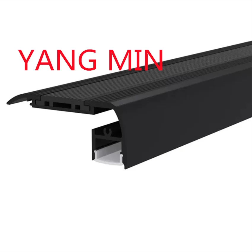 aluminio led perfil para escadas preto anodizado perfil 65 mm largura super boa qualidade stair perfis 15m f forma 01