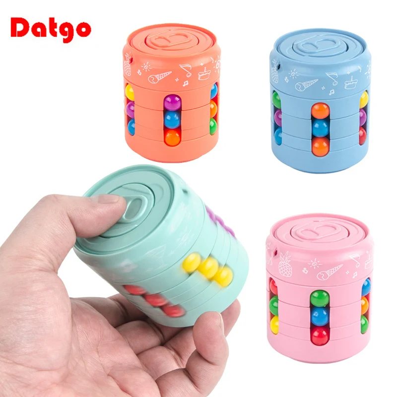 Magic Rotating Bean Puzzle Cube Game Kids Adults Fingertip Fidget Stress Relief Game Montessori Education Toys For Children Gift