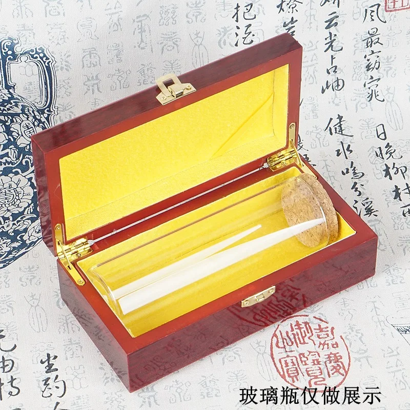 18cm Cultural Toys Collection Packaging Box Glasses Seal Buddha Beads String Imitation Mahogany Wooden Storage Box Engraved Box