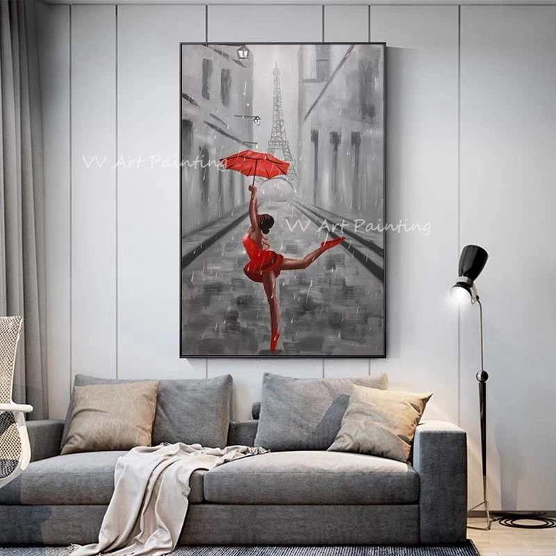 

100% Handmade Abstract Women Dancing Portrait Oil Painting Large Size Wall Art Modern Office Wall Canvas Home Decoration Gift