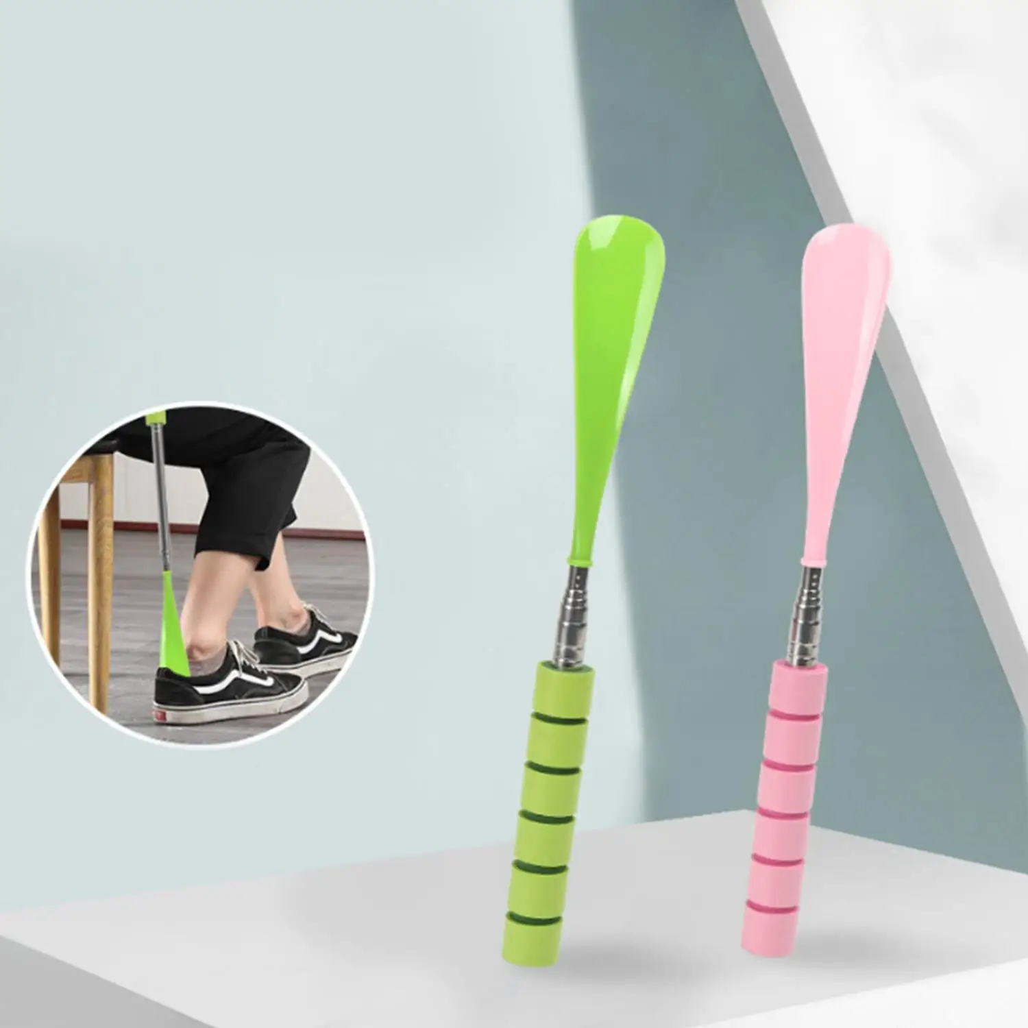 

Telescopic Shoe Puller Adjustable Stainless Steel Long Handle Durable Shoe Lifter Shoe Accessory Household Footwear Thrower