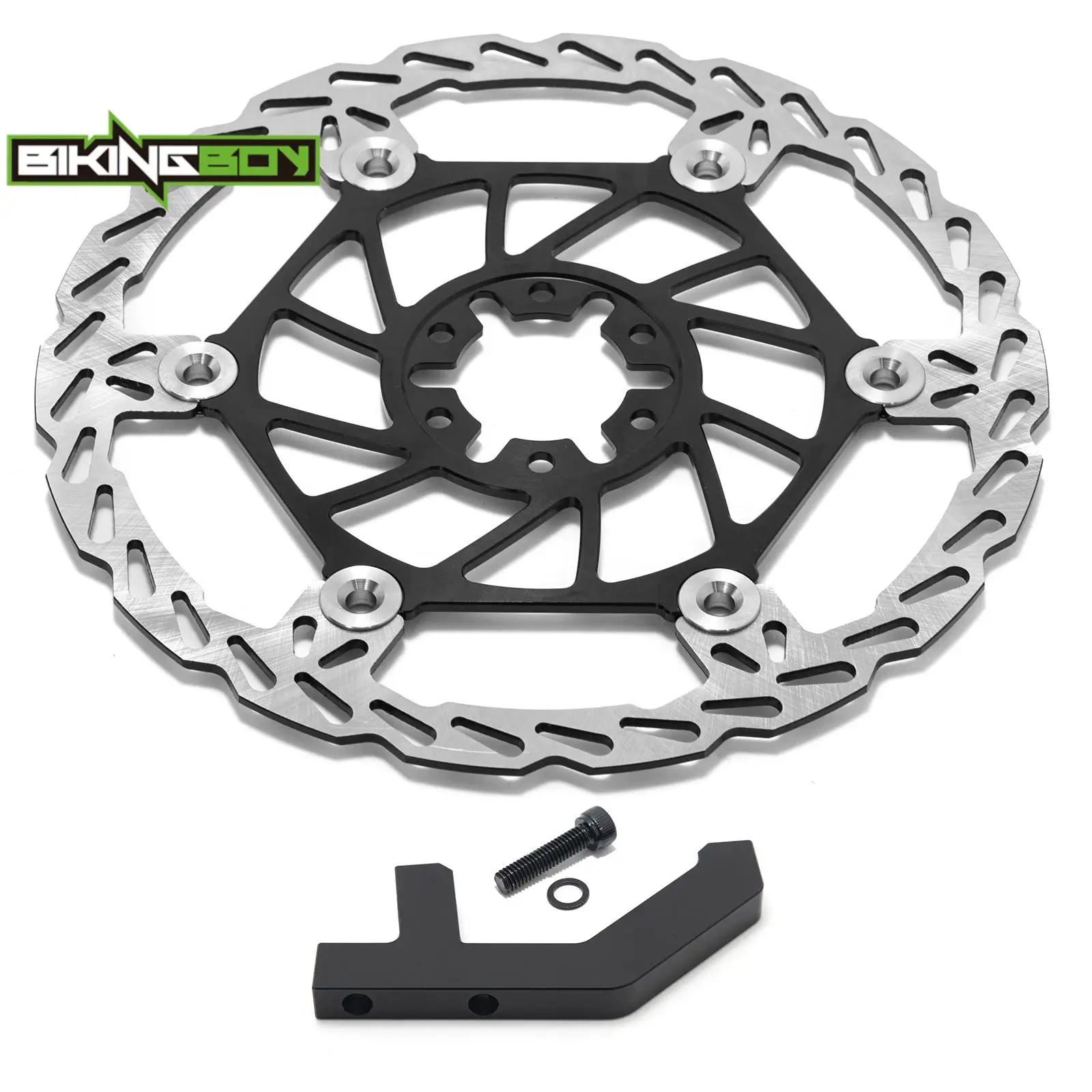 BIKINGBOY Oversize 9.8'' Front / Rear Brake Disc Rotor Disk Bracket For Apollo RFN For Beta Explorer Electric Dirt Bike MX Set