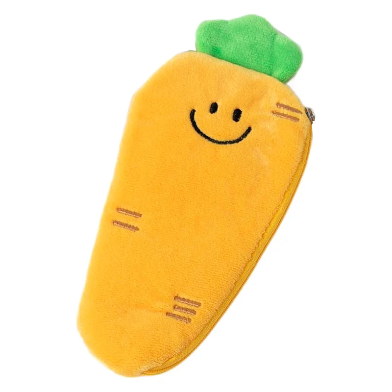 1 sztuka dzieci przenośna torba na artykuły biurowe portmonetka śliczny bakłażan marchew pluszowy piórnik Kawaii prezent szkolne