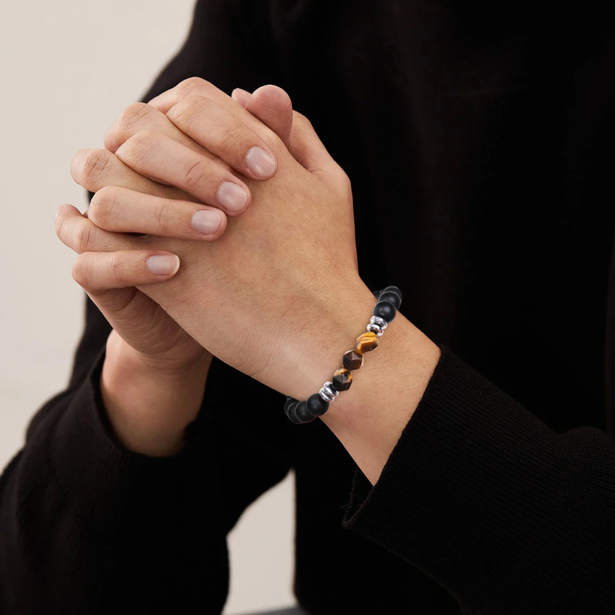 

Natural Tiger's Eye Charm Men's Bracelet Yellow Tiger's Eye Red Tiger's Eye Blue Tiger's Eye Stone Bracelet Men's Accessories