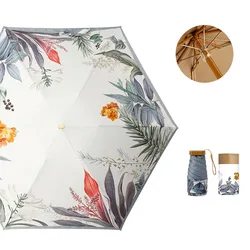 Creative Mini Umbrella Outdoor UV Sun Protection Parasol Umbrella Women 6-Folding Wedding Cute Small Umbrella Parasol Plage