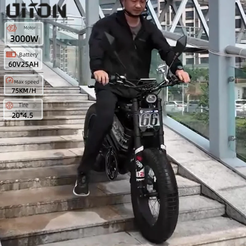 S-300 60V 3000W powerful motor Electric-bike 25Ah battery off-road electric bicycle 20*4.5 fat tire all-terrain rideable e-bike image 2