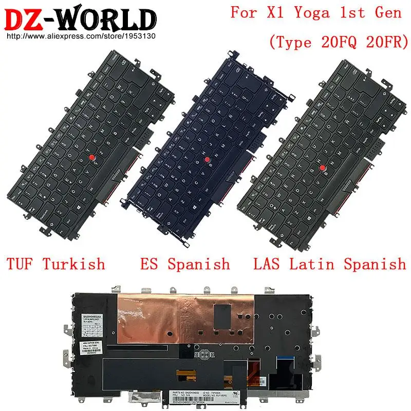 

LAS Latin SP Spanish TUF Turkish Backlight Keyboard for Lenovo Thinkpad X1 Yoga 1st Gen Laptop 01AW900 00JT871 01AW950 01AW935