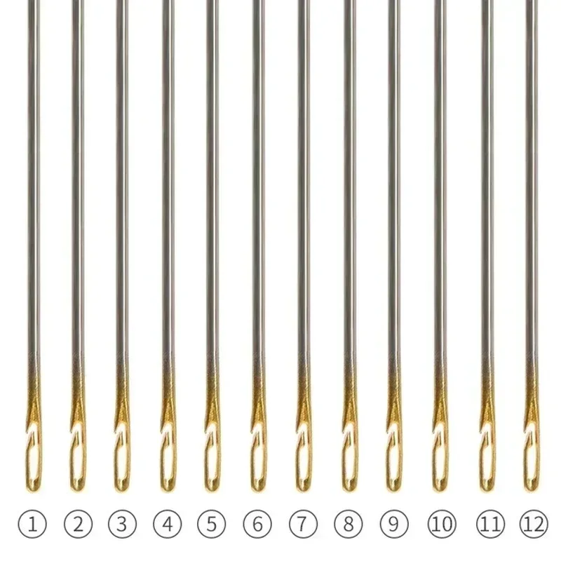 12/24/48 قطعة متعددة الحجم الإبر أعمى الذاتي خيوط الفولاذ المقاوم للصدأ DIY بها بنفسك التطريز الخياطة سريعة التلقائي خيوط إبرة دبوس