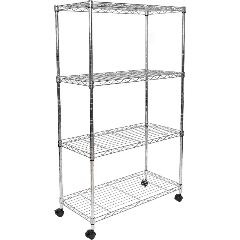 

Solid Steel Wire Shelving Storage Unit Adjustable Shelves Organizer Rack, for Home, Kitchen, Office, Garage, 30" W x 14" D