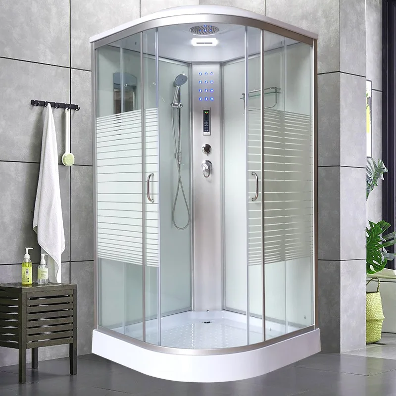 HYS shower room integral bathroom tempered glass bath room fan-shaped household shower room integrated closed bathroom