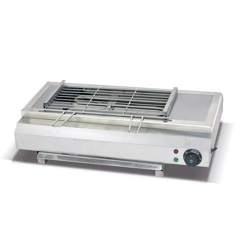 Stainless steel thickened electric smokeless barbecue machine digital temperature control non-stick household outdoor use 6000W