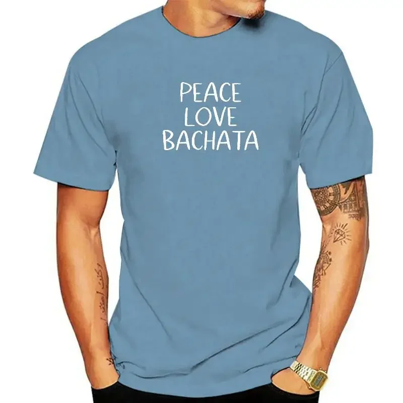 Funny Peace Love Bachata t-shirty graficzna bawełniana odzież uliczna z krótkim rękawem O-Neck Harajuku obszerna koszulka odzież męska