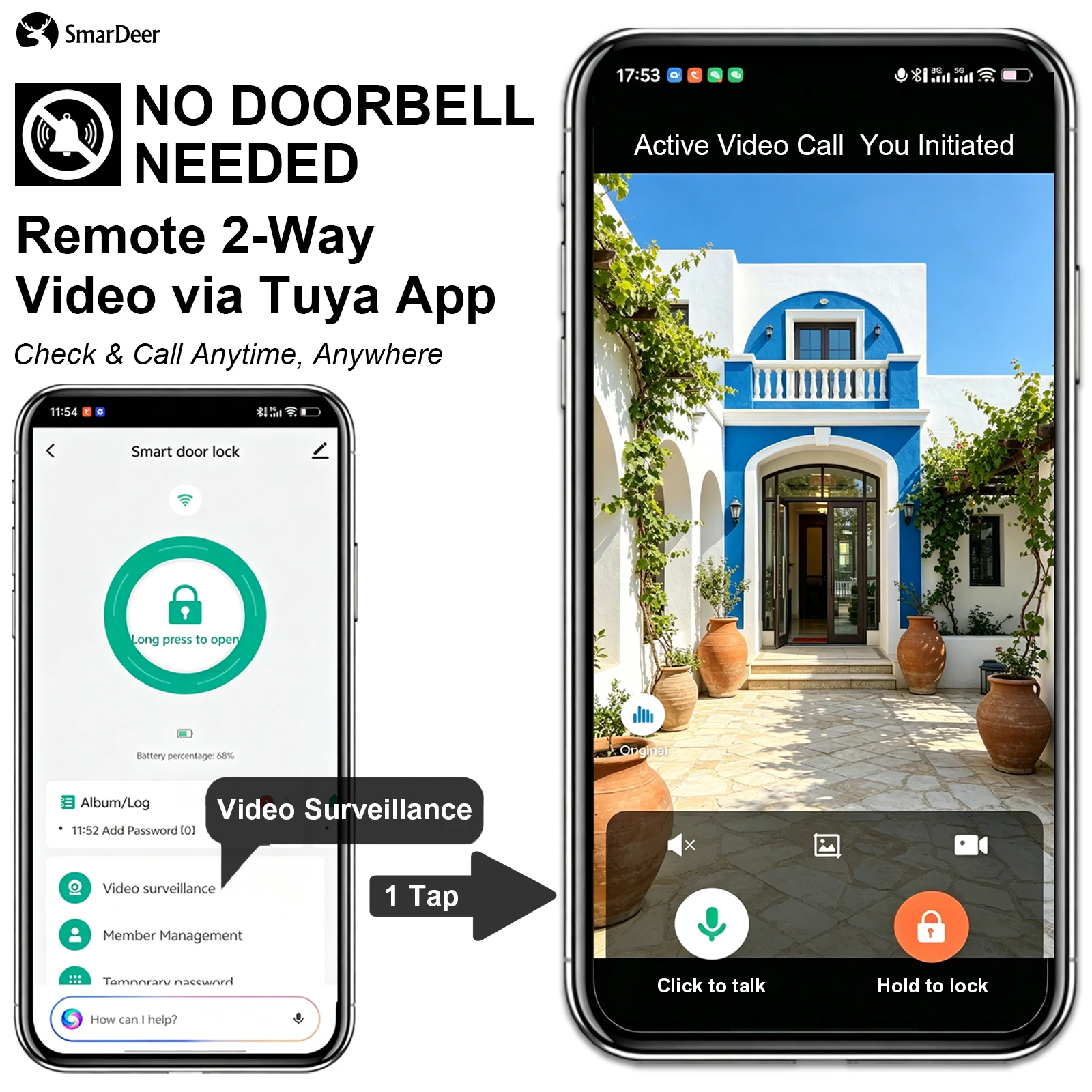 SmarDeer 3D Face Palm Vein Sma - Home Security No Subscription recension och pris