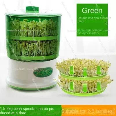 Intelligent Bean Sprouts Maker Thermostat Green Vegetable Seeds Growth Bucket Automatic Electric Sprout Buds Germinator Machine