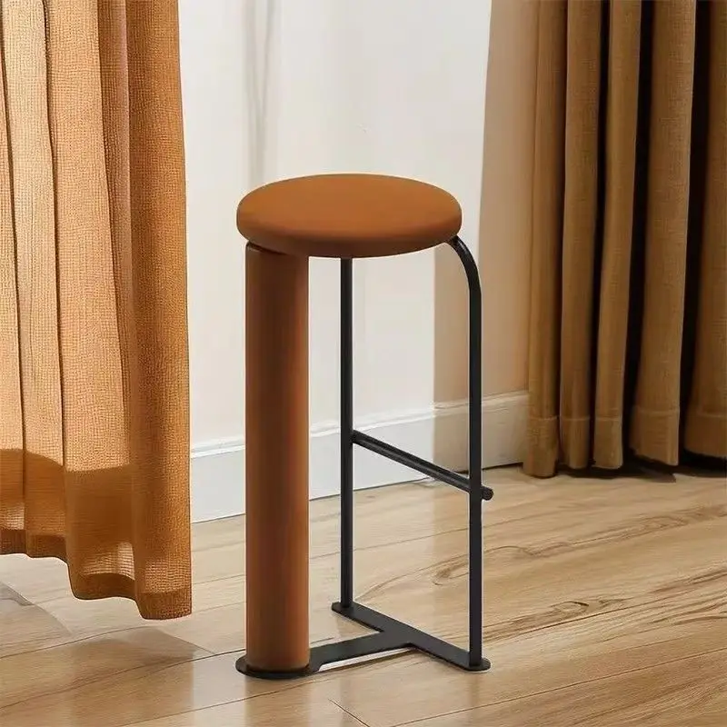 

Simple diningmilk tea shop restaurant chair stepping foot round backrest high stool front desk