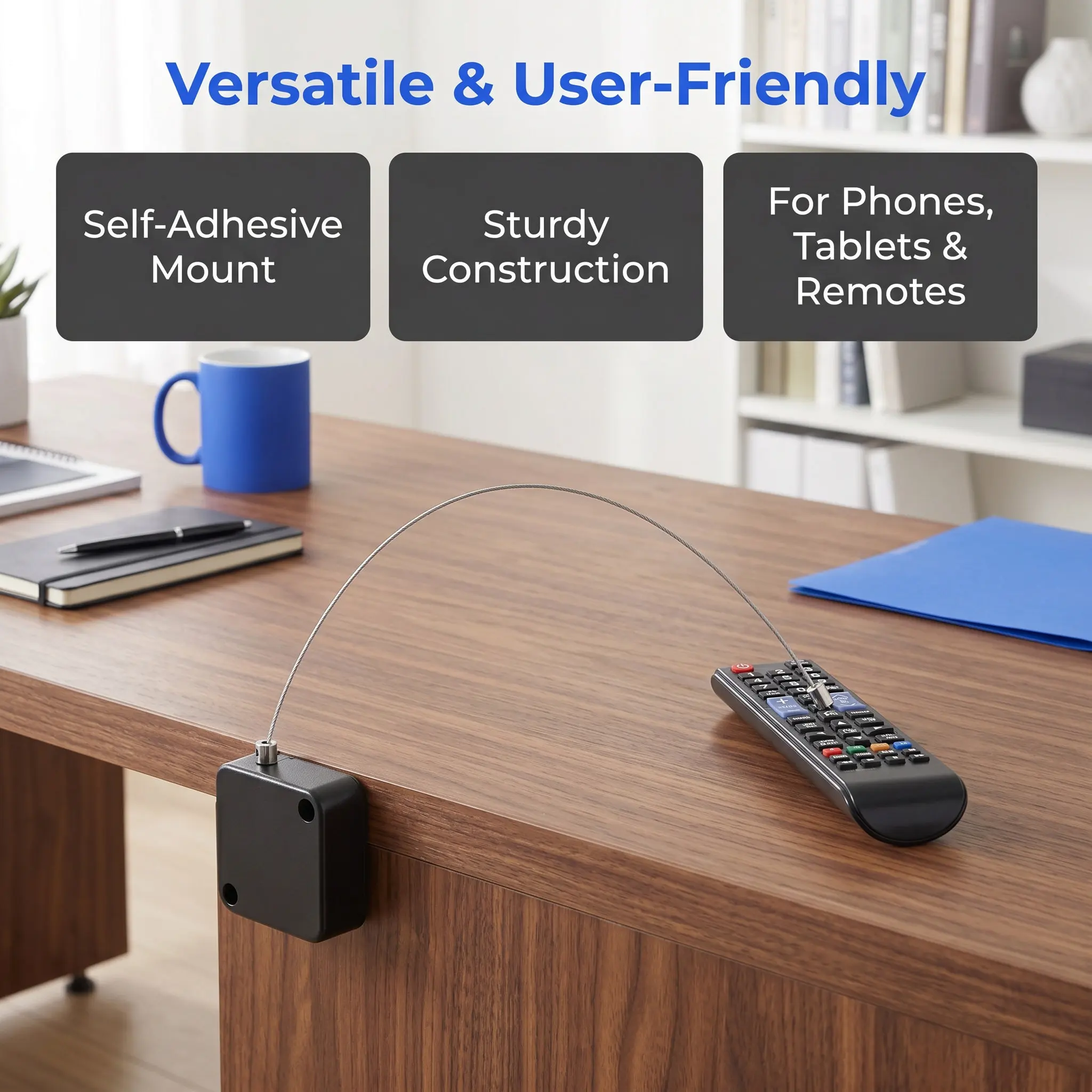 Professional Self-Adhesive Telescopic Anti-Lost Wire Box Heavy Duty Retractable Cable Lock for Electronics Merchandise Theft