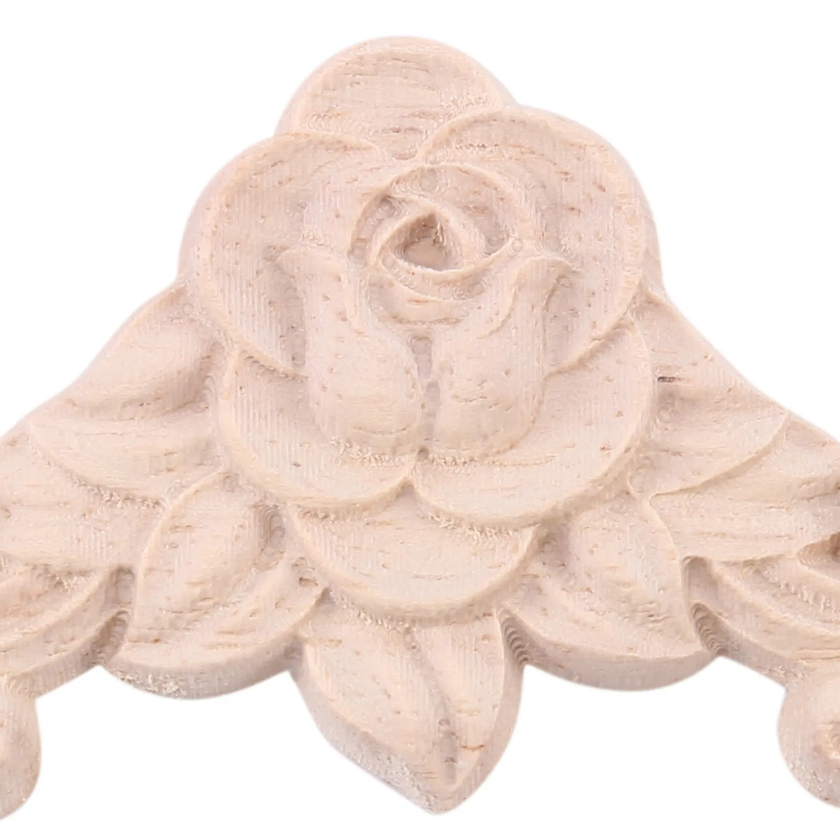 AT63-50PCS Floral Wood Carved Decal Corner Applique Decorate Frame Wooden Figurines Cabinet Decorative Crafts