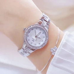 Montres-bracelets à quartz en acier inoxydable pour femmes, petite taille, argent, horloge dames de luxe, bracelet en or, mode pour dames, nouveau, 2023