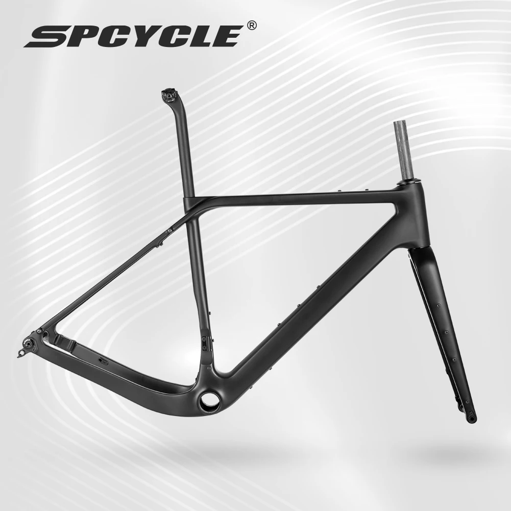 

Spcycle G058 T1000 Carbon Gravel Bike Frame Disc Brake 700Cx50C Full Hidden Cable Carbon Gravel Bicycle Frameset