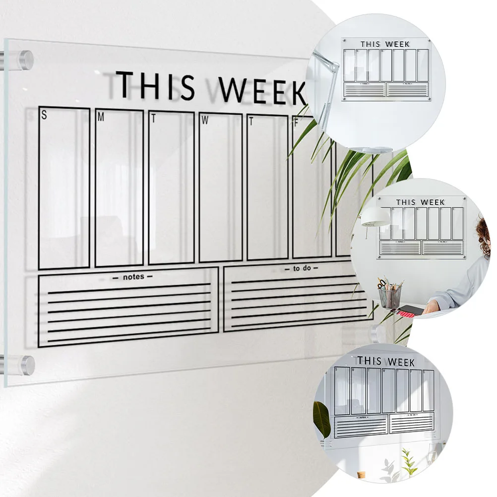 

Plan Note Board Weekly Acrylic Sign Hanging Wall-mounted Erasable Message Memo Sheet