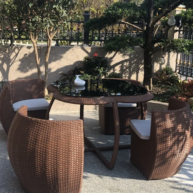 Sofá de ratán para exteriores JJY, sofá de ratán para patio, sala de estar al aire libre, departamento de ventas B&B, mesas y sillas de jardín al aire libre.