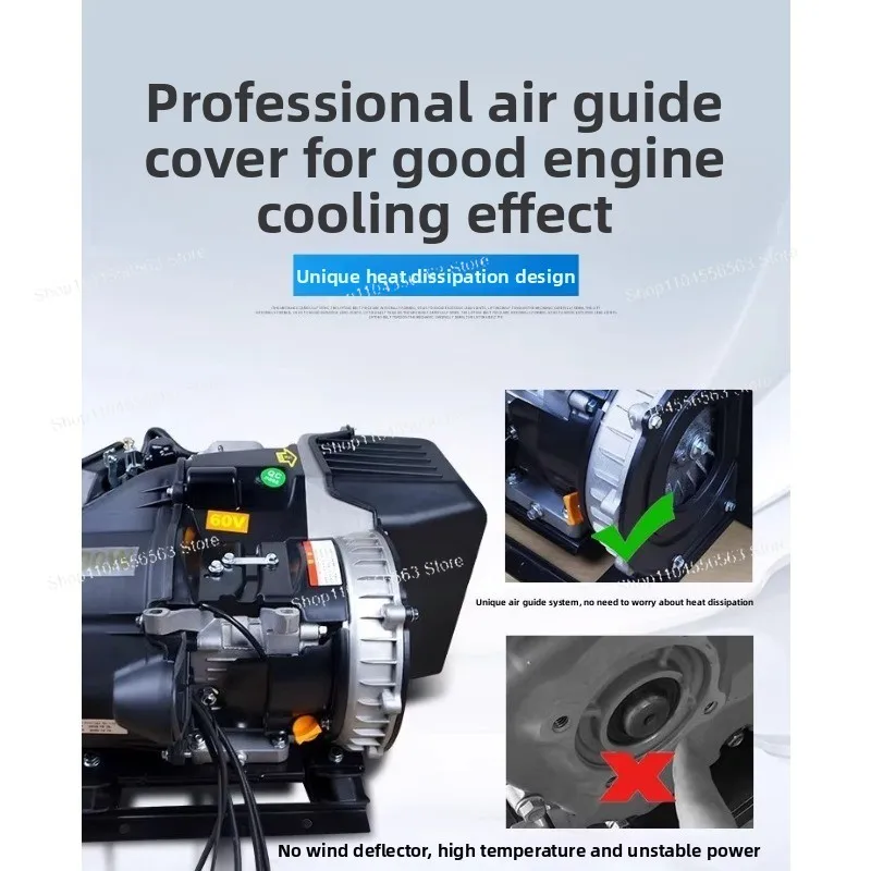 Quiet Dual Cooling Inverter  Range Extender, 60V/72V, Special Generator for 3/4-Wheeler Electric Vehicles