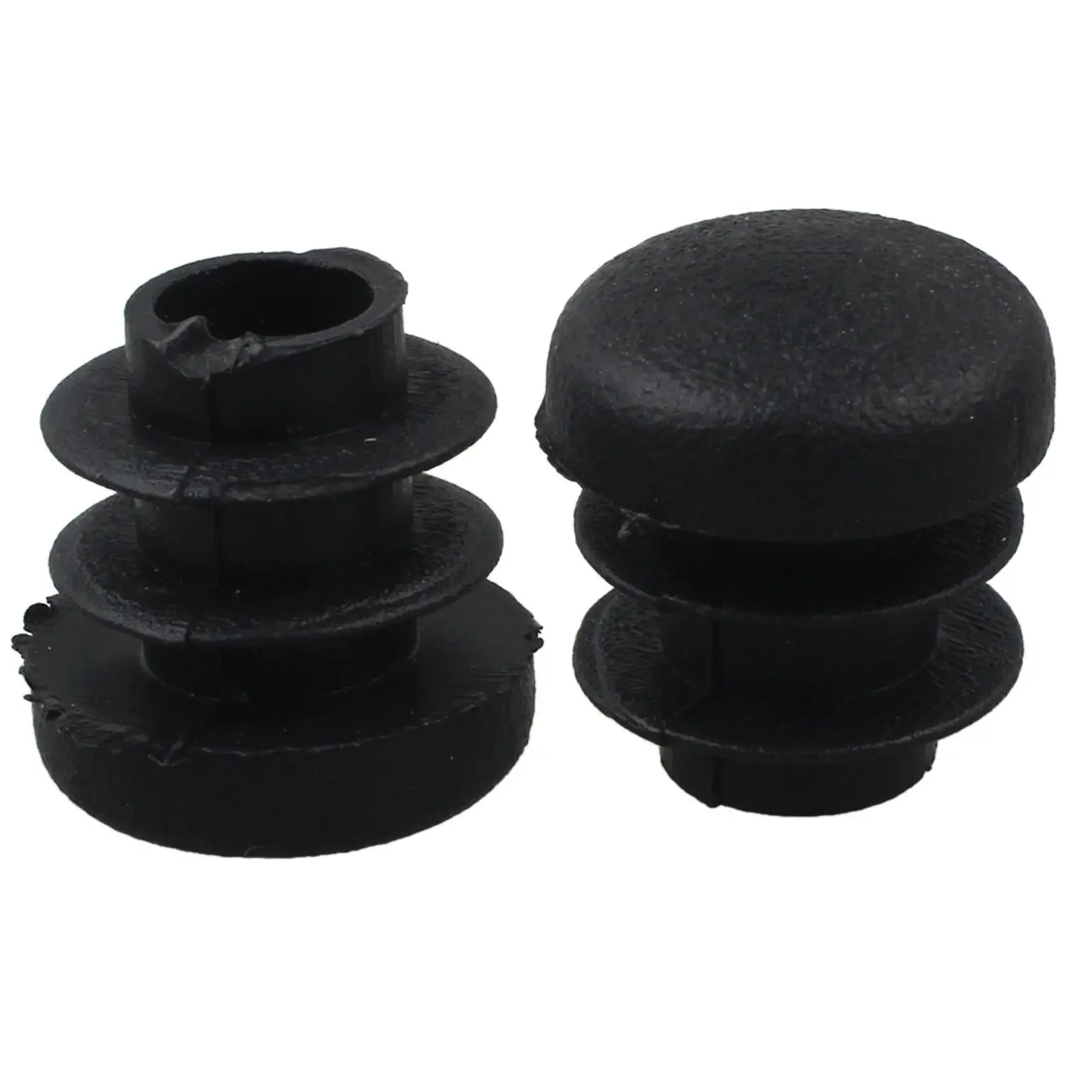 Black Plastic 14mm Diameter Blanking End Caps Round Tube Insert 10 Pcs