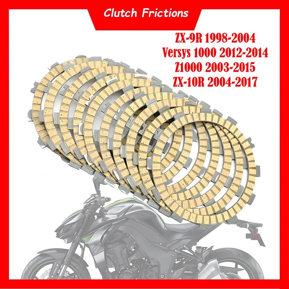 

Motorcycle Engine Parts 10Pcs Clutch Friction Plates Kit For Kawasaki ZX900 Ninja ZX-9R ZX-10R KLZ1000 Versys 1000 ZR1000 Z1000
