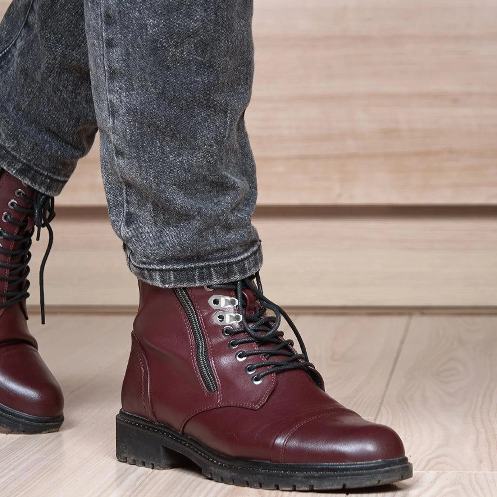 

20Pcs Shoelace Buckles Multi Functional Metal Shoe Lace Locks Easy to Use Press Fastening for Climbing Boots Repair DIY Shoe