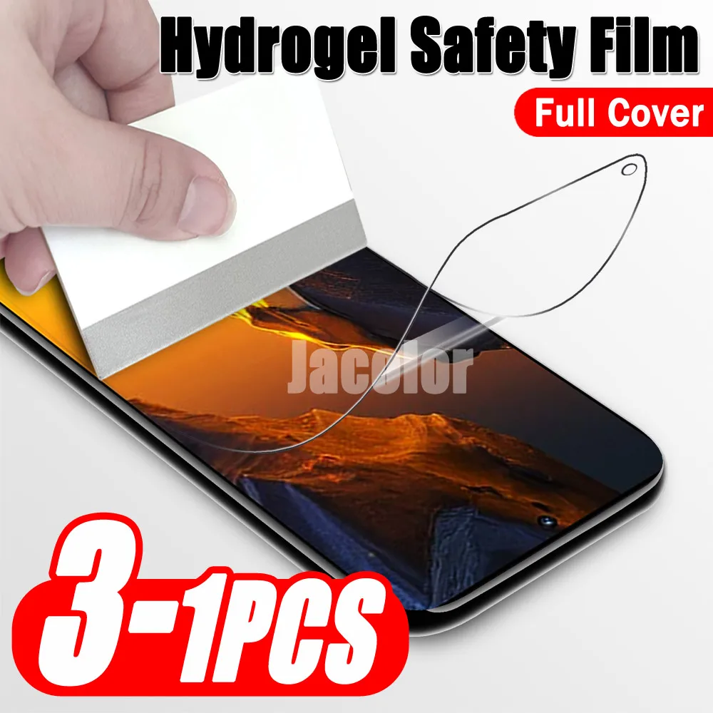 1-3 PCS Gel Film For Xiaomi Poco F5 Pro F4 F3 X4 GT X5 X3 NFC Screen Hydrogel Film For PocoF5 F5Pro X5Pro X 5 Safety Soft Film