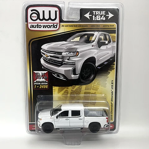 

Auto World 1/64 AW 2019 Silverado LTZ Z71 White Die-cast alloy car model toy collection Children gift