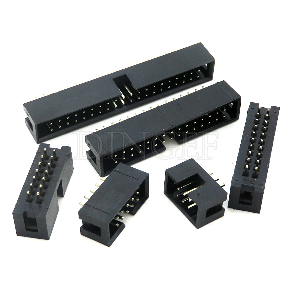 5pcs dip 6/10/20/26/34/40 PIN 2.54MM pitch MALE SOCKET straight  box headers  CONNECTOR DOUBLE ROW 10P/20P/40P