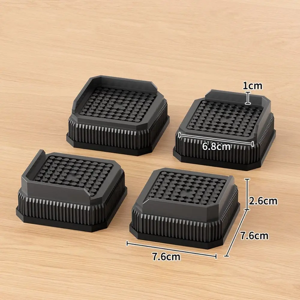 Heavy-Duty Furniture Foot Pad Square Non-slip Bed Lifts Risers Adjustable Washing Machine Support Desk Sofa Chair Legs