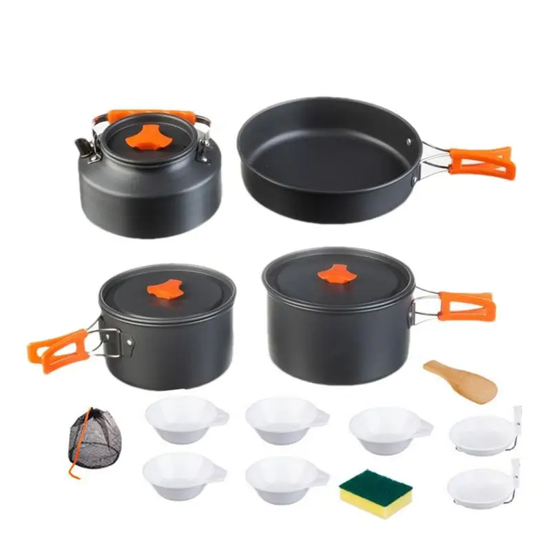 

Набор посуды для кемпинга на открытом воздухе, набор посуды для кемпинга на природе, пищевой материал, уличный инструмент для приготовления пищи на природе, кемпинг, пеший туризм