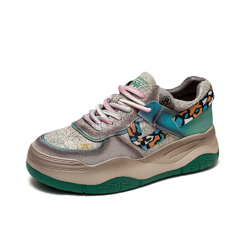 

Leather Colored Board Shoes, Soft Soled Dad Shoes, Autumn and Winter Sports New Item, Casual Women's Thick Soled Running