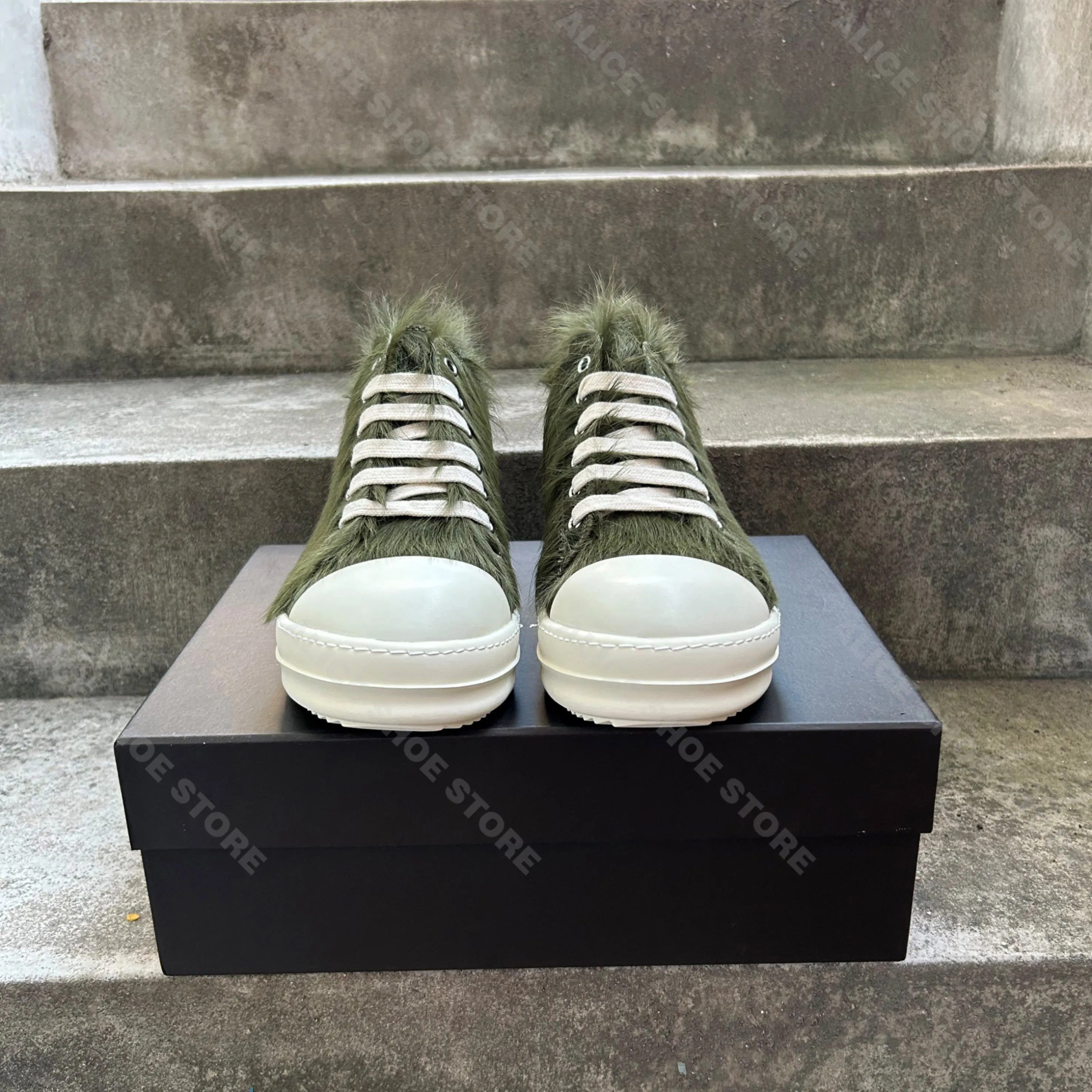 

Новинка 2023 года, женская обувь из конского волоса в стиле панк, обувь на платформе со шнуровкой и высотой 3 см, армейско-зеленые женские роскошные кроссовки в готическом стиле, женская обувь в стиле рок