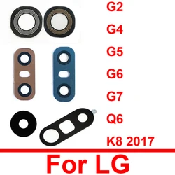 Rear Back Camera Glass Lens For LG G2 G5 G6 G7 Q6 K8 2017 G8S Main Camera Lens With Ahesive Sticker Replacement Parts