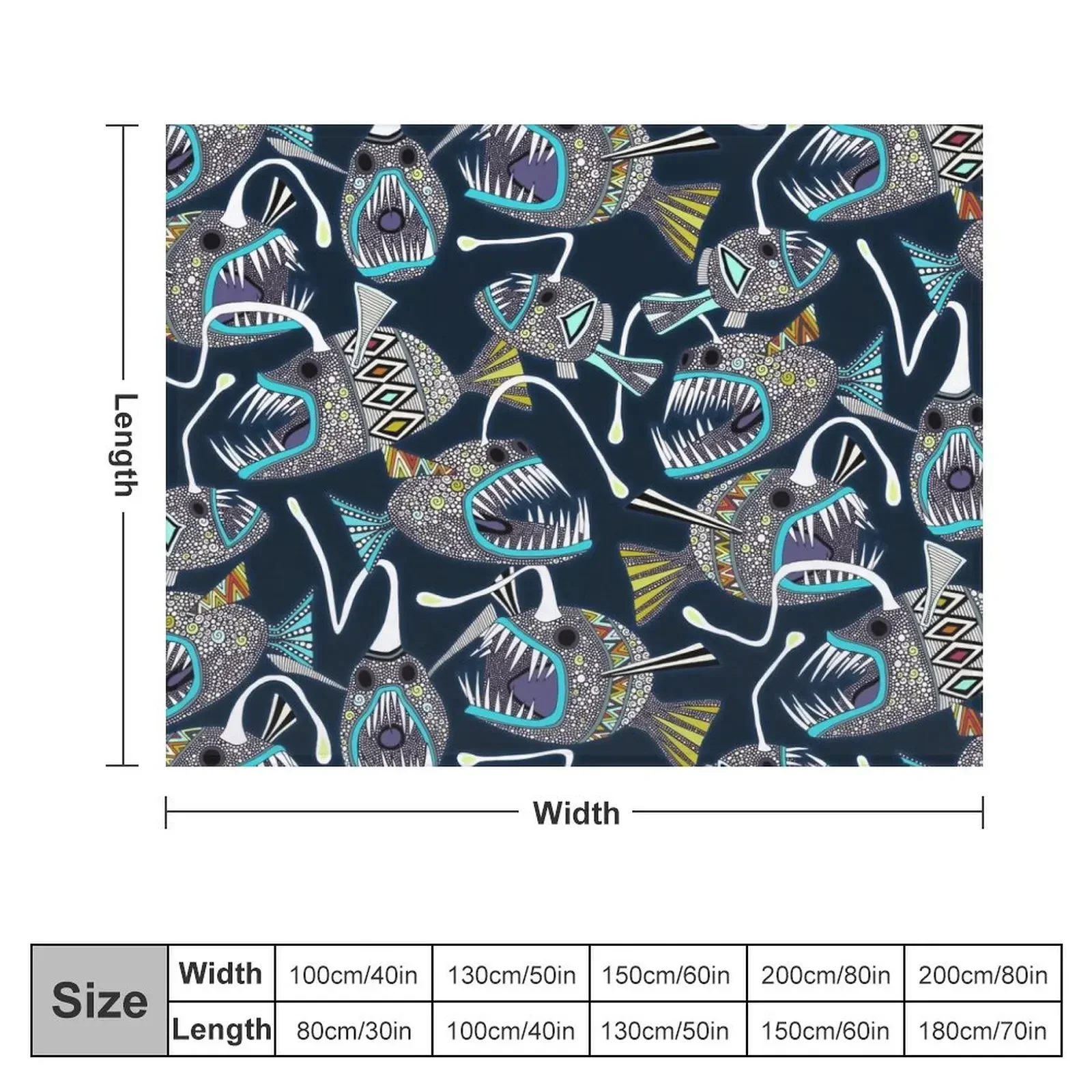 deep sea anglerfish Throw Blanket Plaid Multi-Purpose Sofa Throw Comforter Blankets