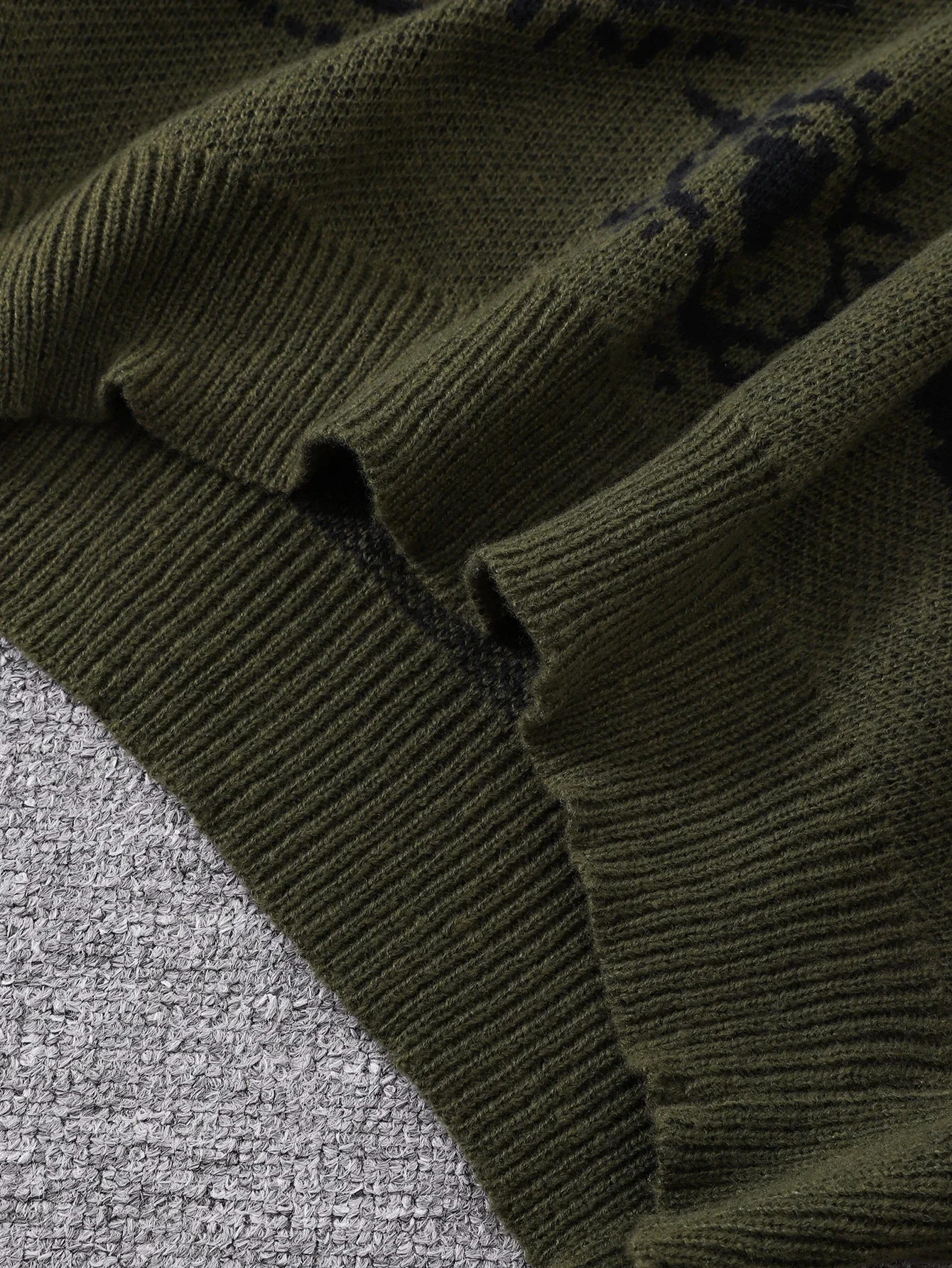 New Popular Autumn and Winter Abstract Eye Jacquard Pattern Pullover Sweater Casual Round Neck Knitted Men's Pullover