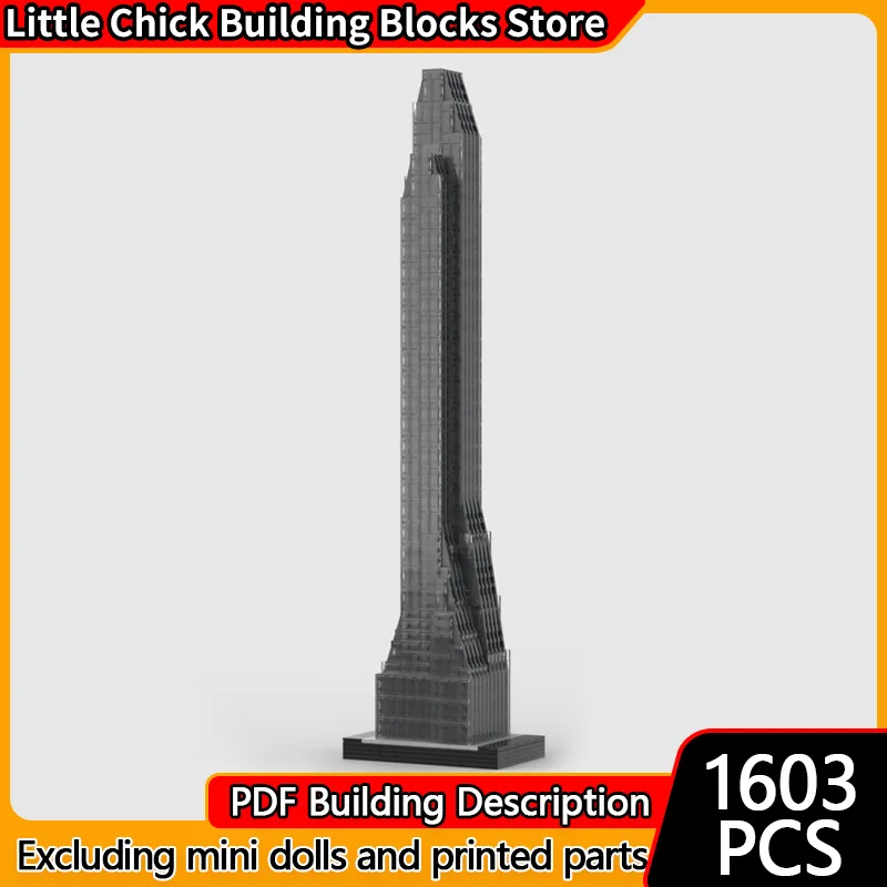 

Модель City Street View MOC, строительные кирпичи 53W53, небоскребок, модульная технология, детские праздничные подарки, сборка игрушек, костюм