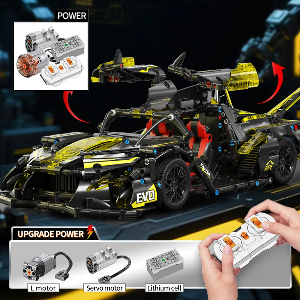 

Технический конструктор 1:14: Гоночный автомобиль «Черное золото», 1160 деталей, модель суперкара MOC, украшение для витрины, подарок для взрослых