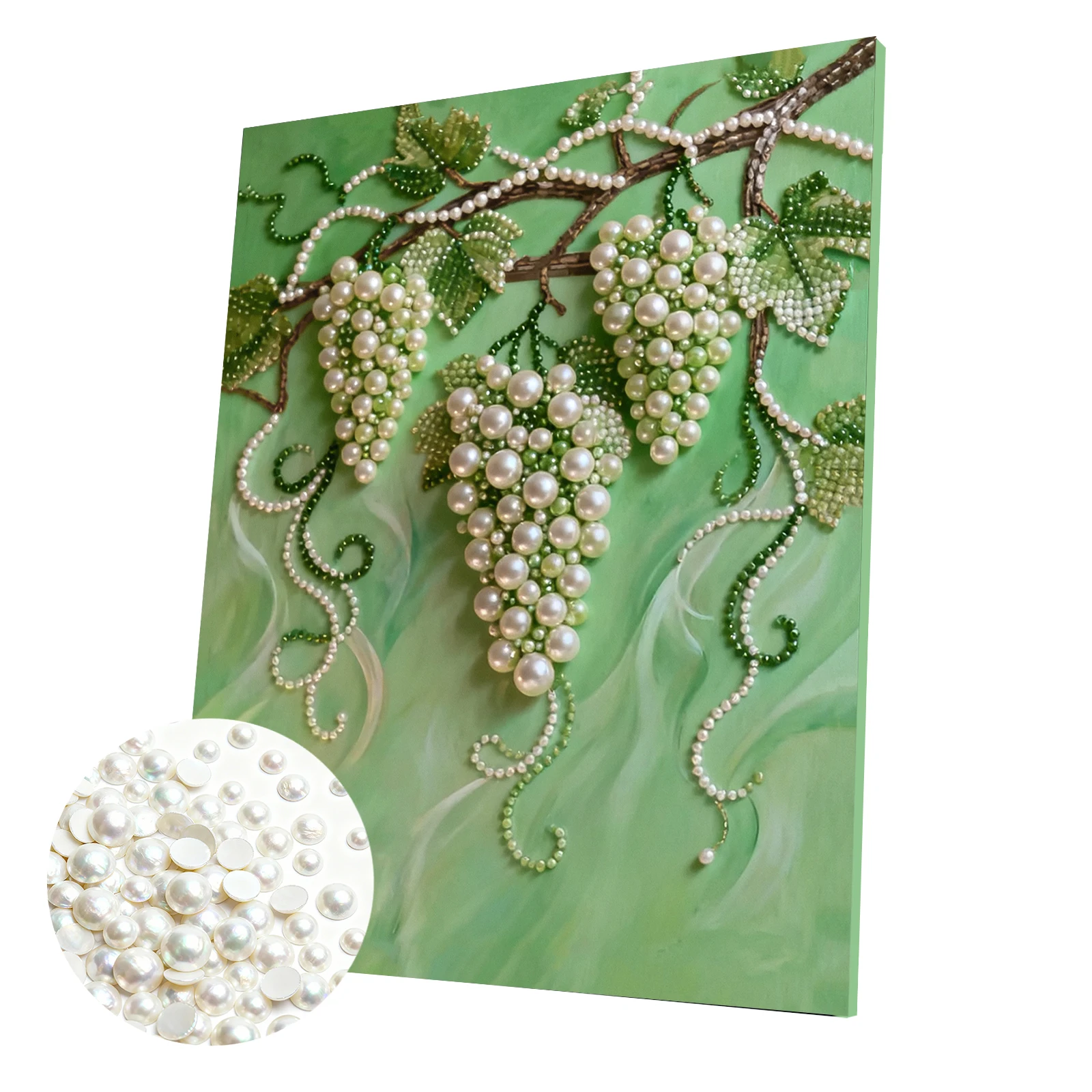 

Grapes DIY Pearl Painting Kit for Adult Gift Home Wall Decor 40x50cm With Frame