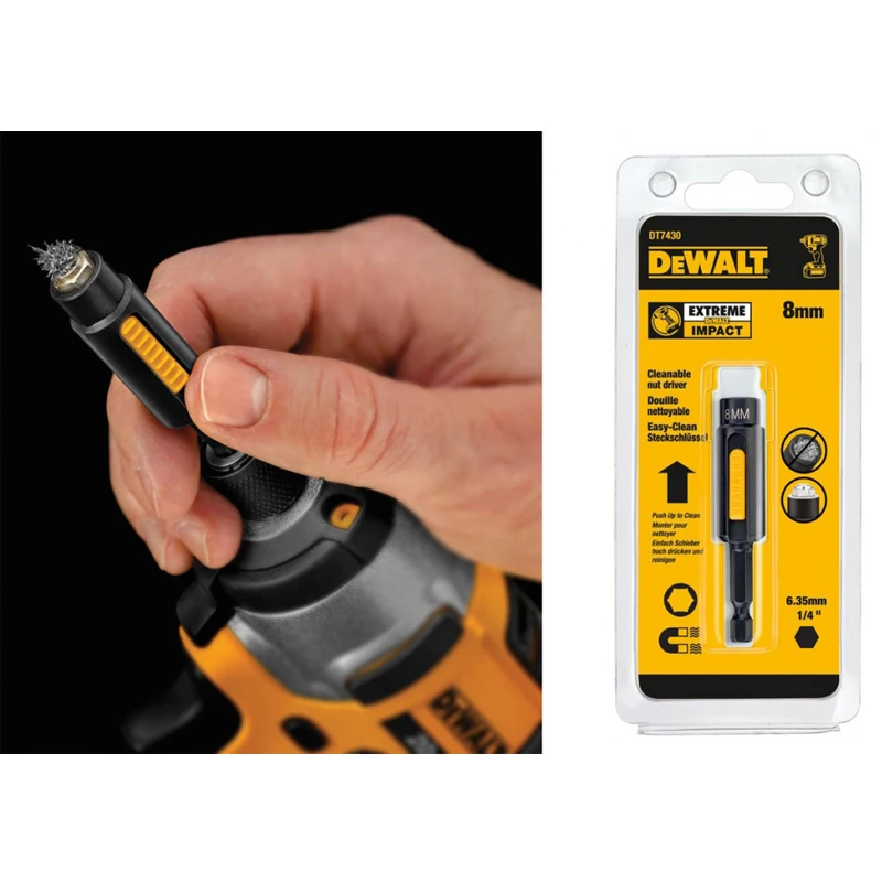 DEWALT DT7430/DT7440/DT7450 Llave de tubo magnética 1/4 "8MM/10MM/13MM Destornillador de tuerca magnética Hexagonal limpiable