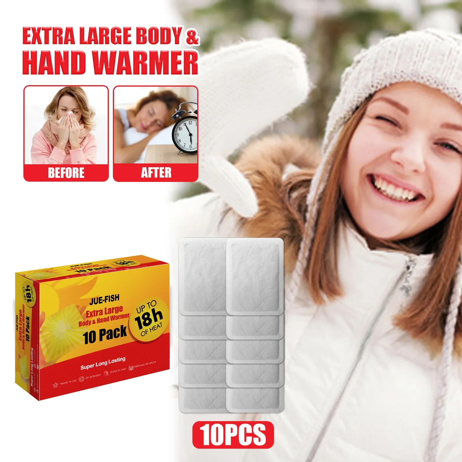 10pcs one box Warm treasure paste cold protection and warm autumn and winter warm time 18 hours