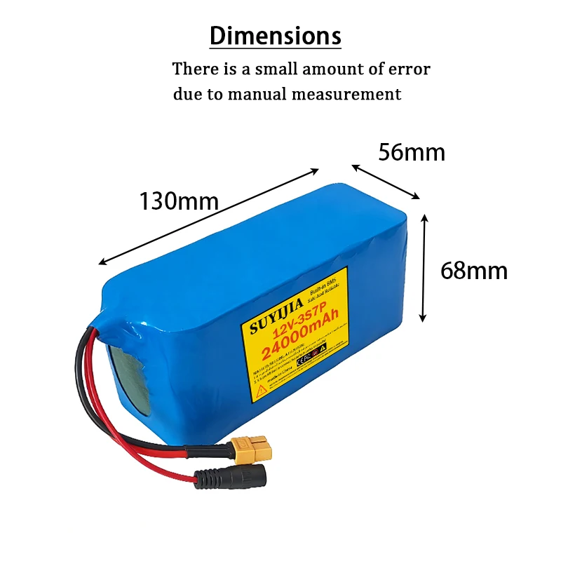 12V 3S7P 18650 rechargeable lithium battery pack 24000mAh built-in BMS protection board remote control car drone fishing boat