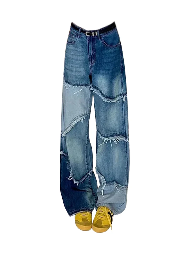 

Women Grunge American Vintage Baddie Style Gradient Jean Y2k Streetwear Baggy Denim Pants 2000s Aesthetic Tide 2000s Aesthetic